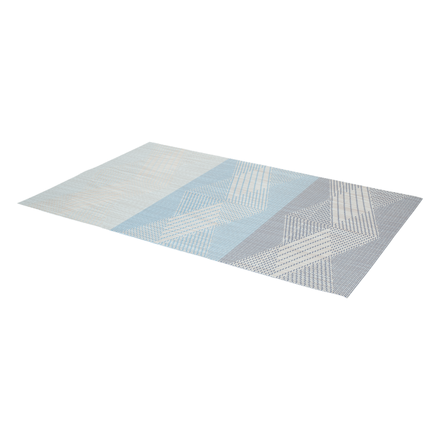 Individual Franjas Triángulos Azul FREE HOME Rectangular