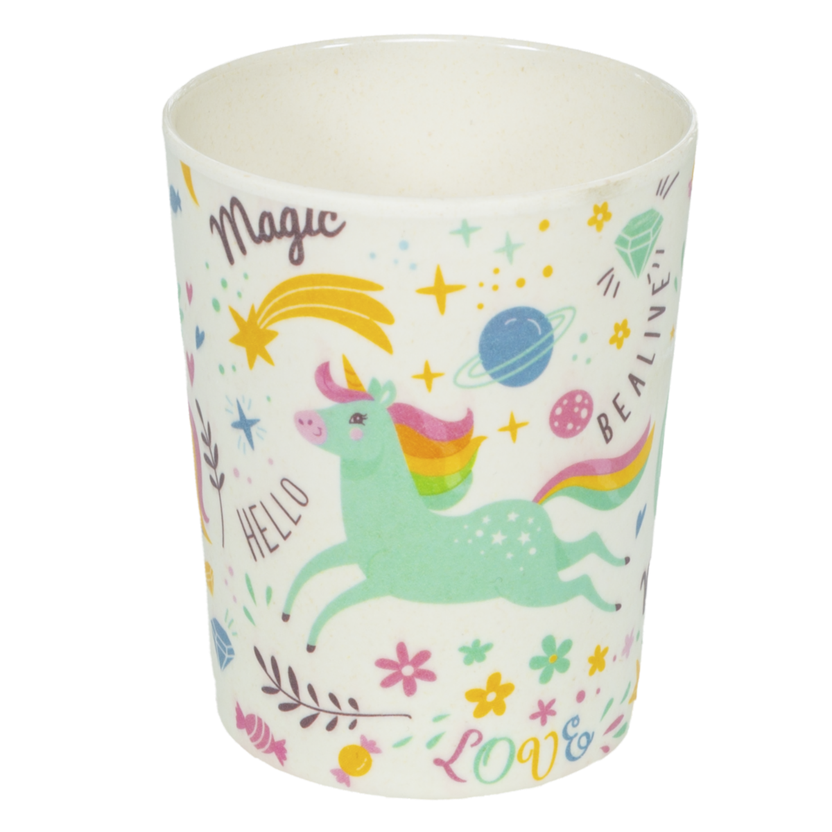 Vaso Plástico Diseño Infantil Unicornios FREE HOME 7.5X9 Cm