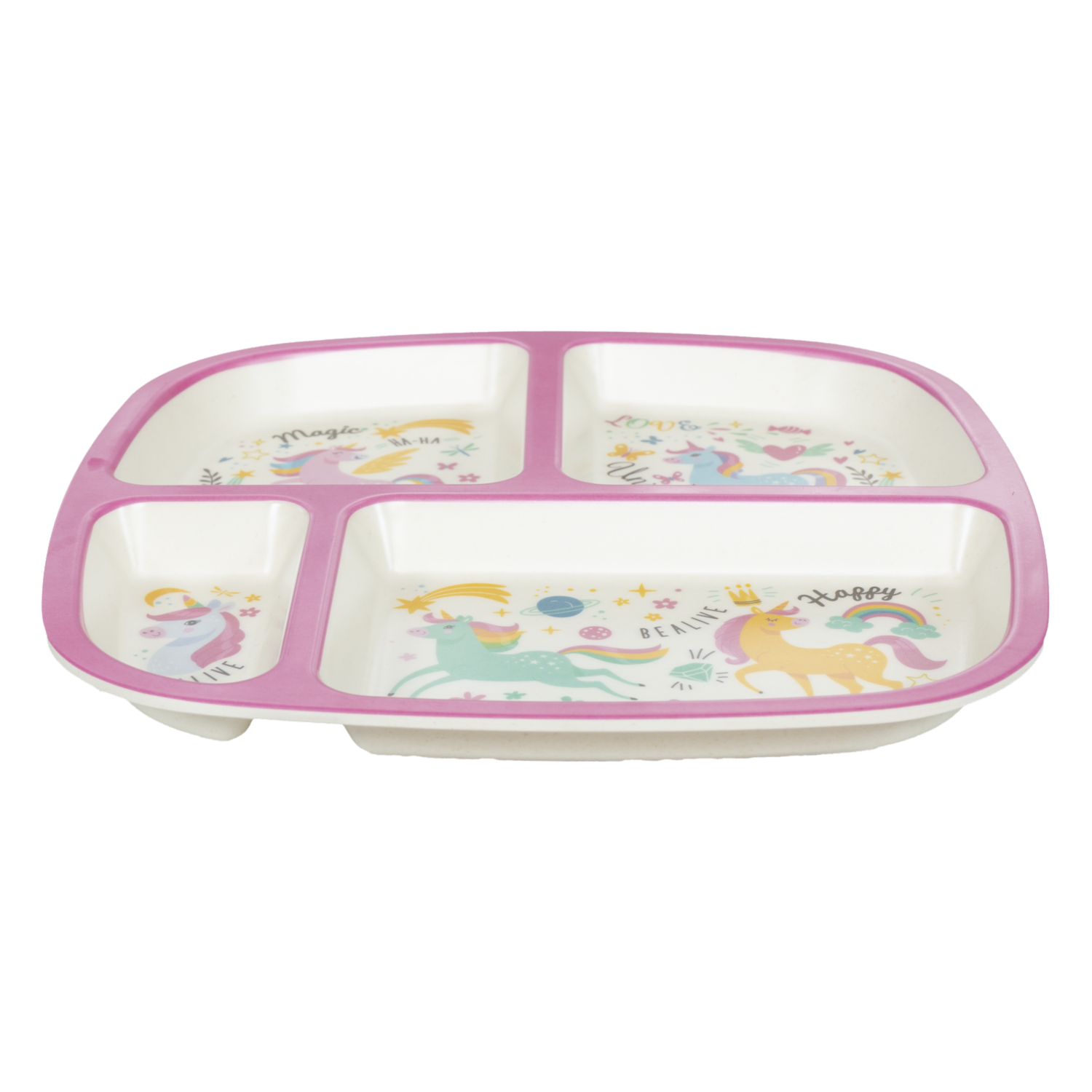 Plato Con Divisiones Diseño Infantil Unicornios FREE HOME 22.8X2 Cm