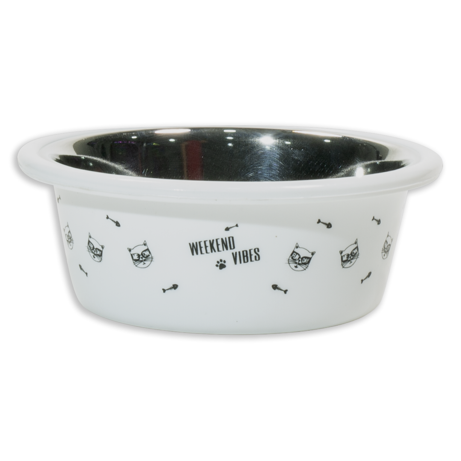 Plato Para Mascota Blanco Con Aro Termoplástico KUMAR 1 Pieza