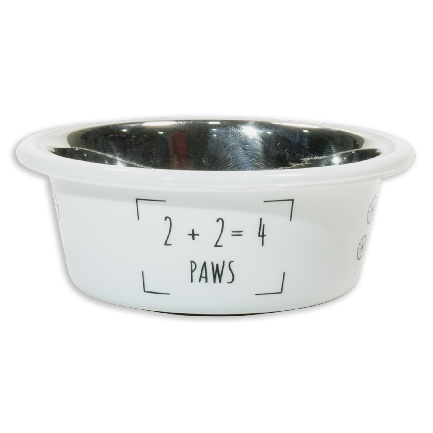 Plato Para Mascota Blanco Paws Con Aro Termoplástico KUMAR 1 Pieza