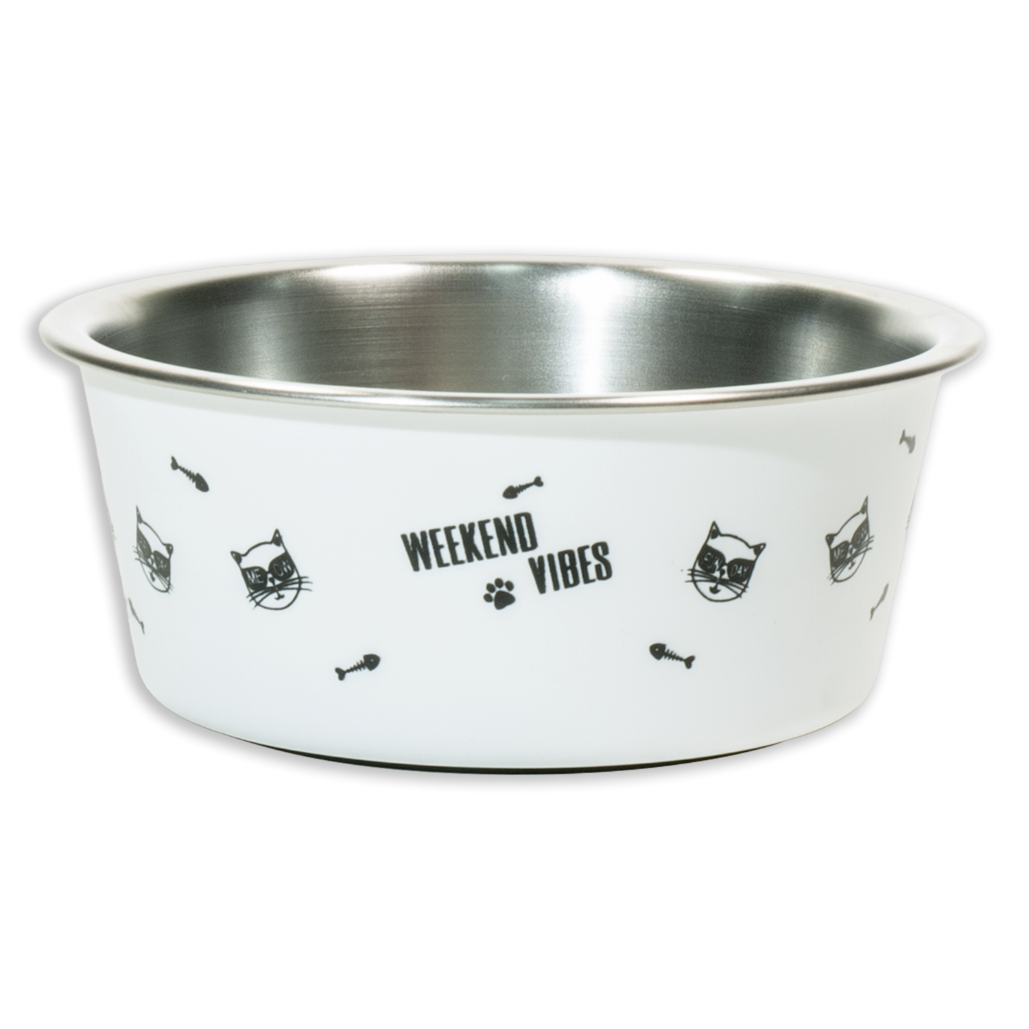 Plato Para Mascota Blanco Con Base De Termoplástico KUMAR 1 Pieza