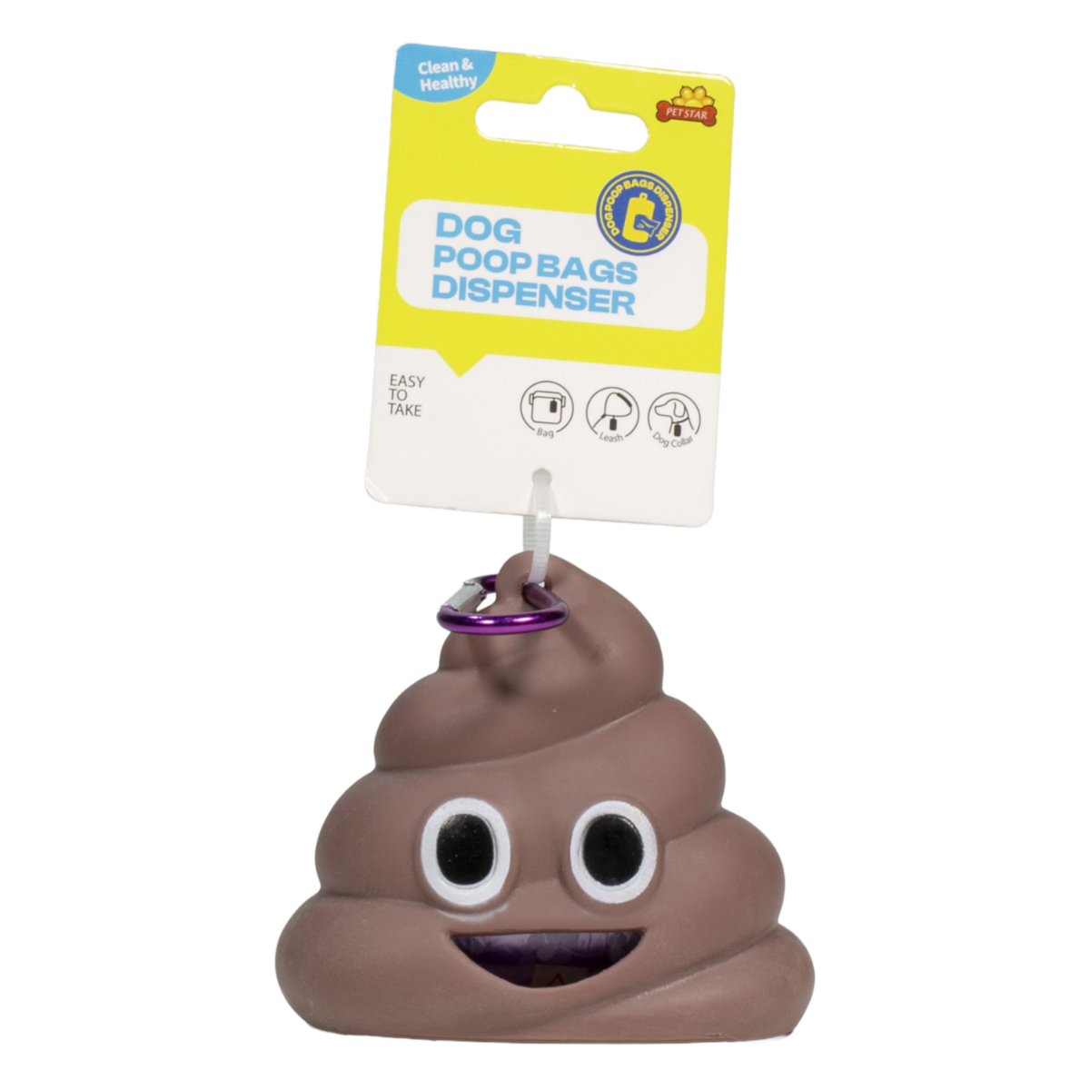 Dispensador De Fundas Para Basura Poop PET STAR 9X8 Cm