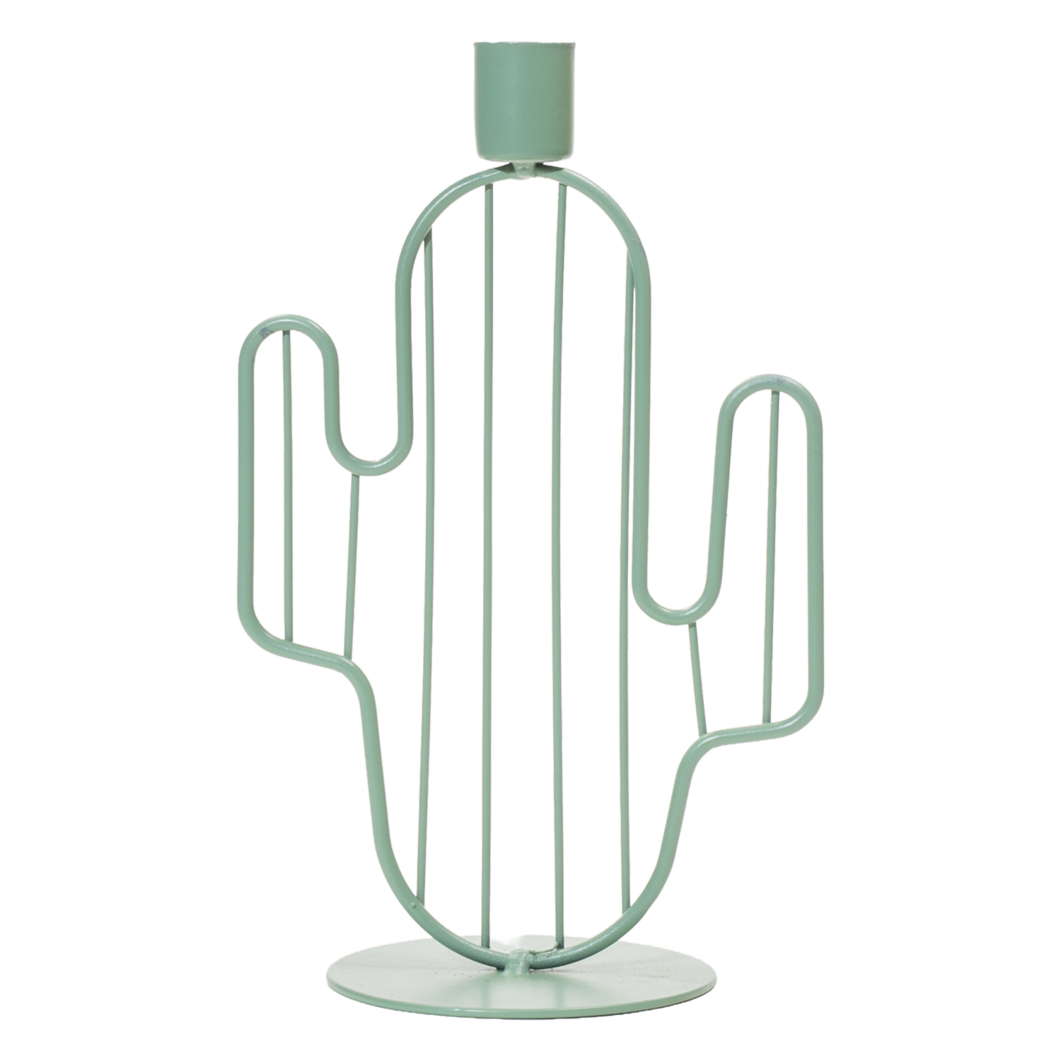 Porta Vela Diseño Cactus Verde DORISHHOME 1 Pieza