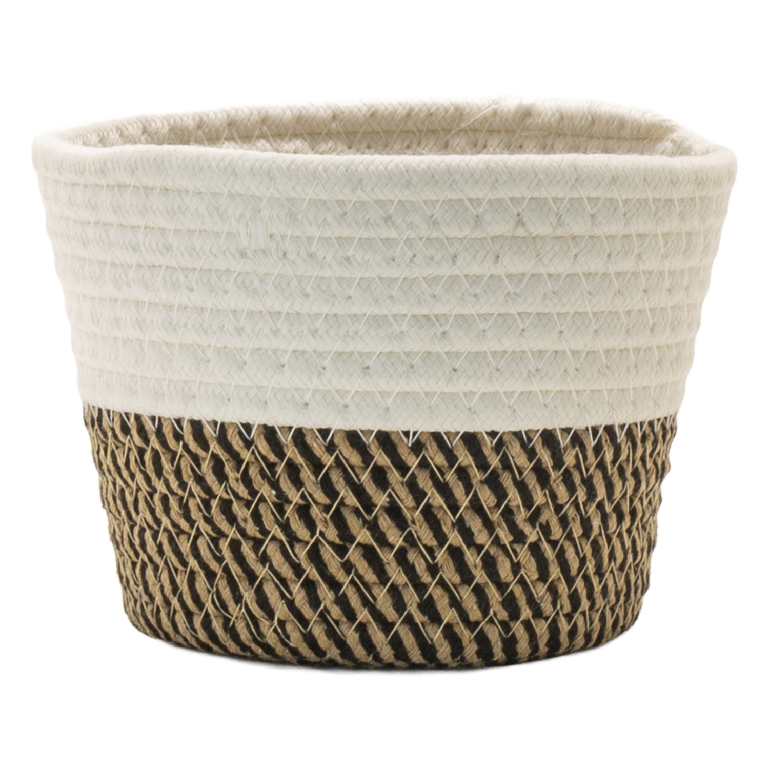 Cesto Tejido Suave Blanco Y Gris SKYLARK 16X12 Cm