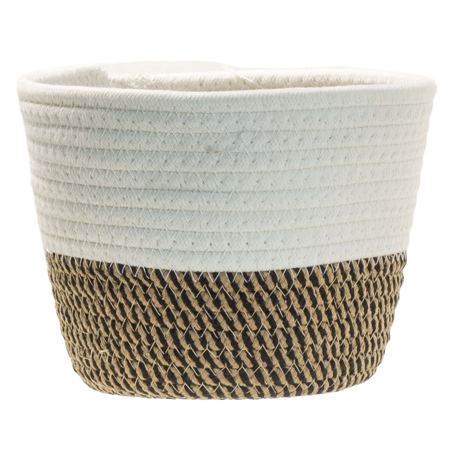 Cesto Tejido Suave Blanco Y Gris SKYLARK 20X15 Cm