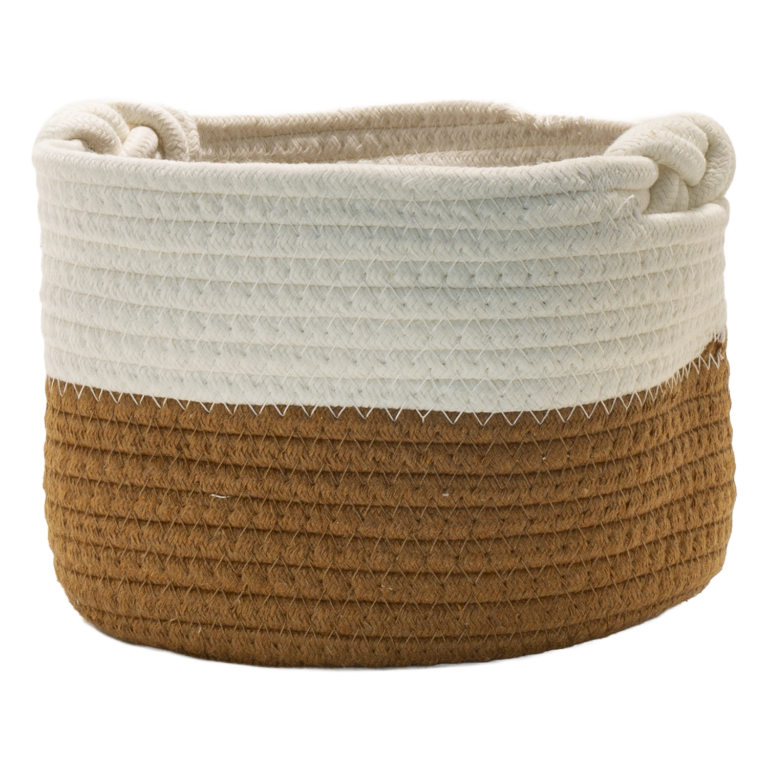 Cesto Tejido Suave Arena Y Blanco SKYLARK 20X15 Cm