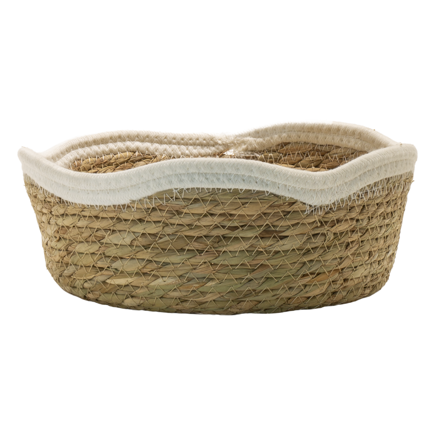 Cesto Tejido Suave Yute Y Blanco SKYLARK 25X8X10 Cm