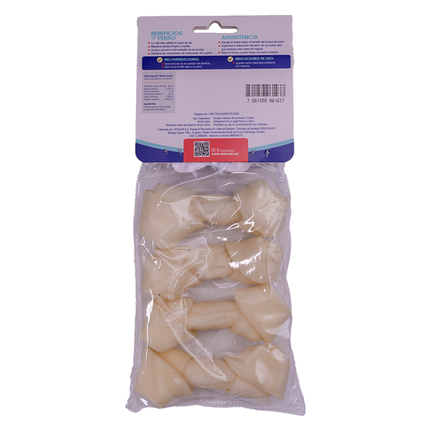 Huesitos Para Perros Masticables MAS-CAN 4 Unidades