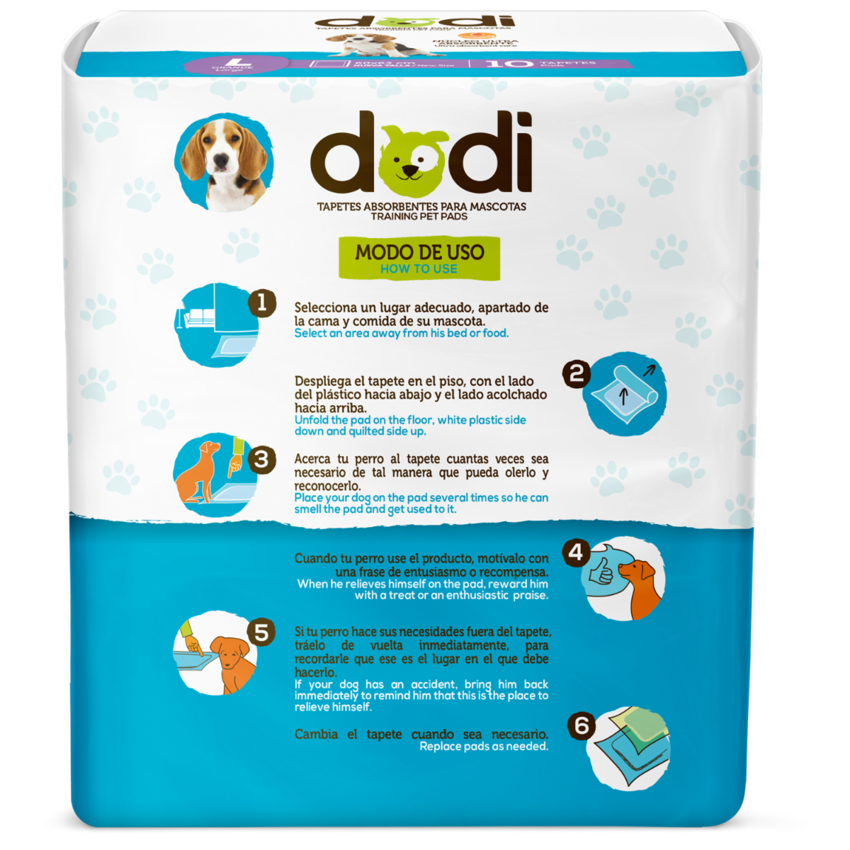 Tapete De Entrenamiento Para Mascotas Tamaño Large DODI 1 X 10 Uds