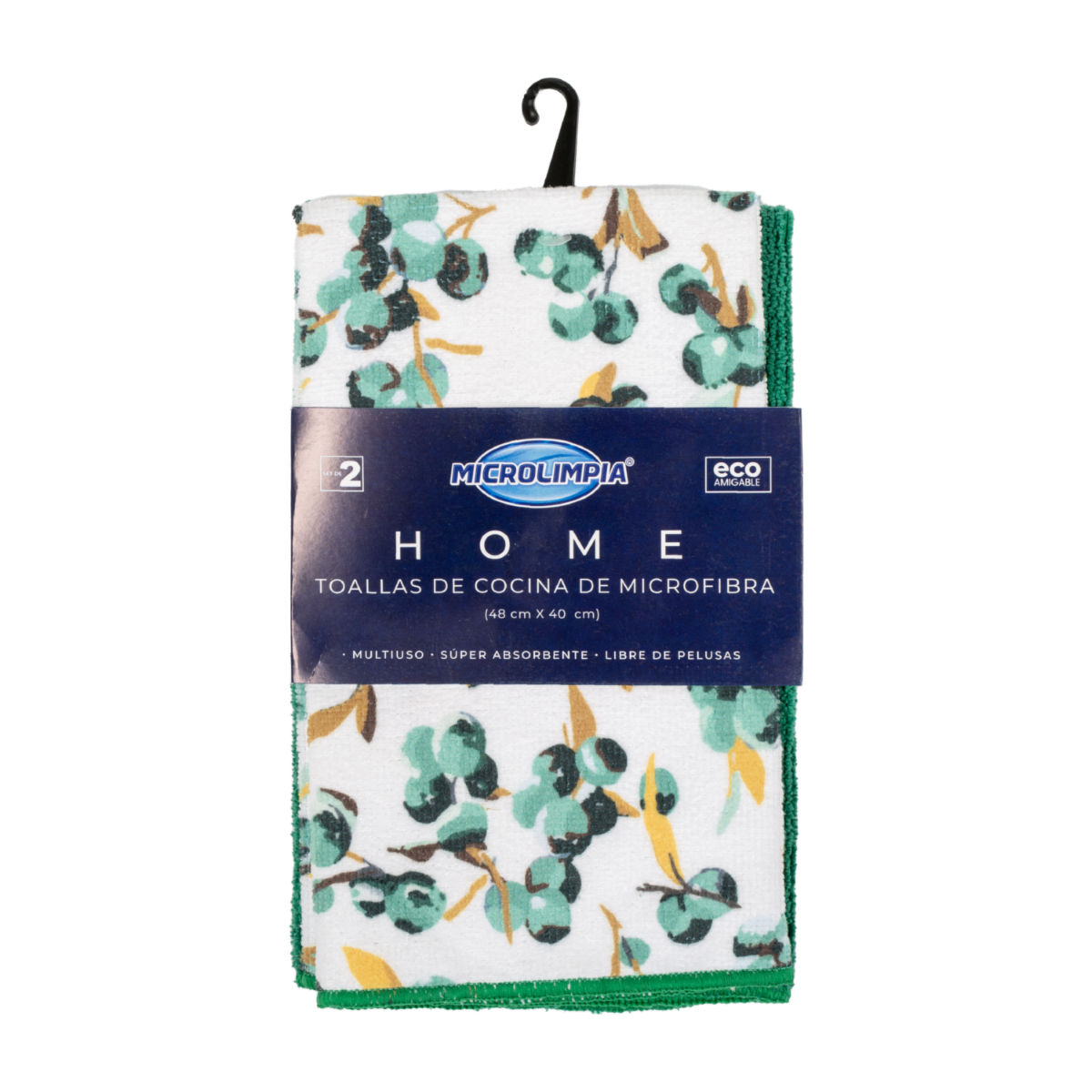 Set Paños De Cocina Londres Uvas Verdes MICROLIMPIA 2 Piezas