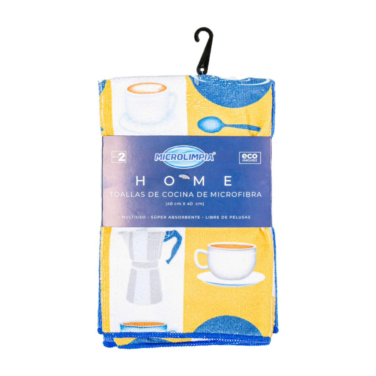 Set Paños De Cocina Londres Tazas MICROLIMPIA 2 Piezas