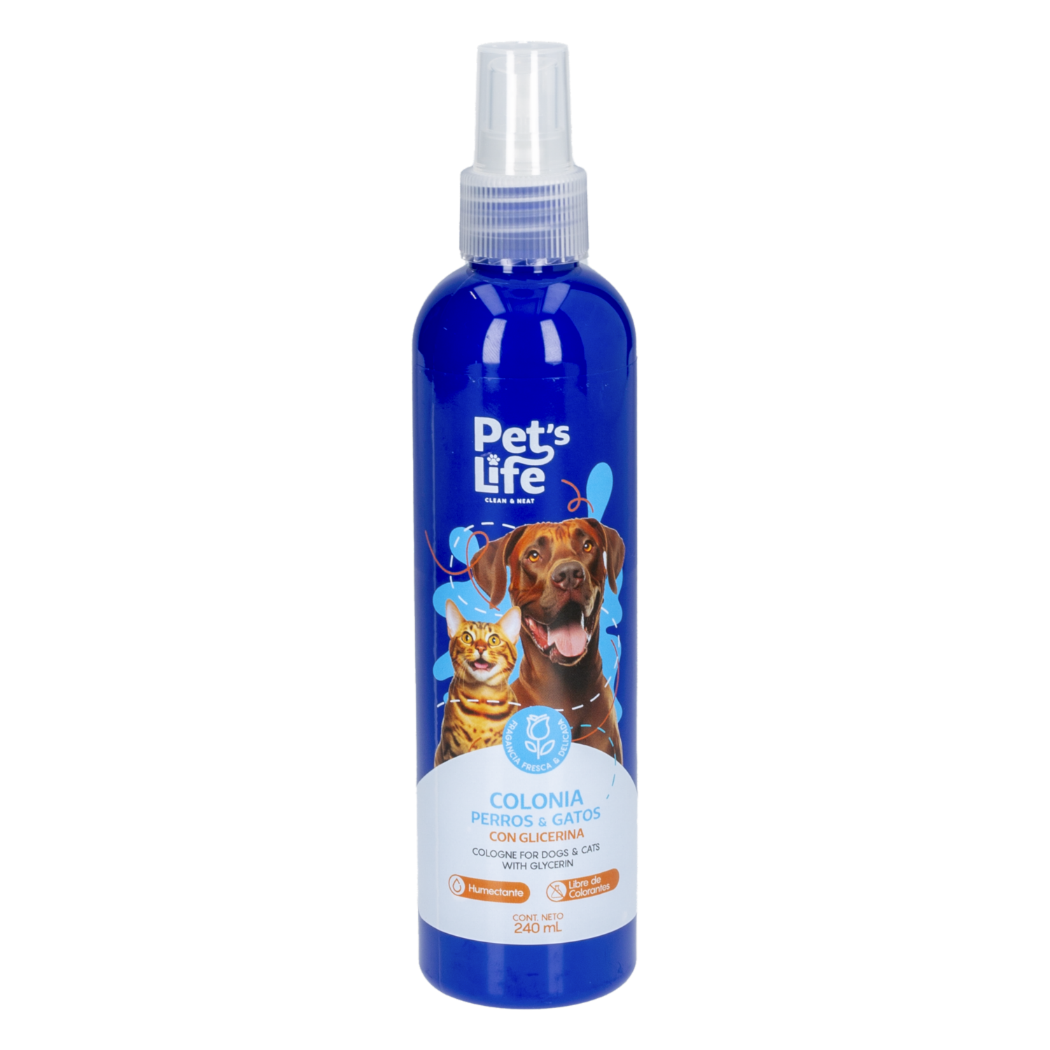 Colonia Para Mascotas Fragancia Fresca PETS LIFE 240 Ml