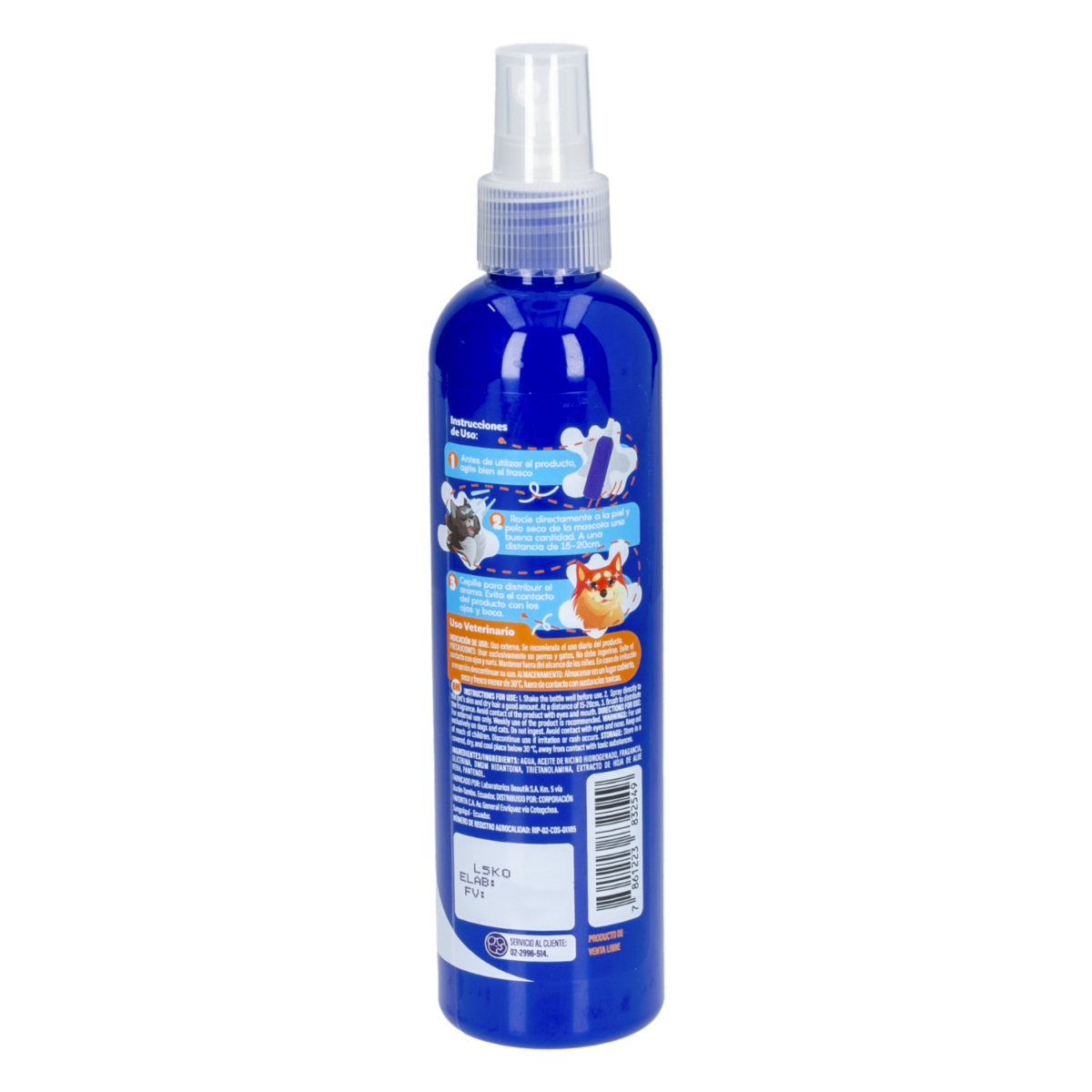 Colonia Para Mascotas Fragancia Fresca PETS LIFE 240 Ml