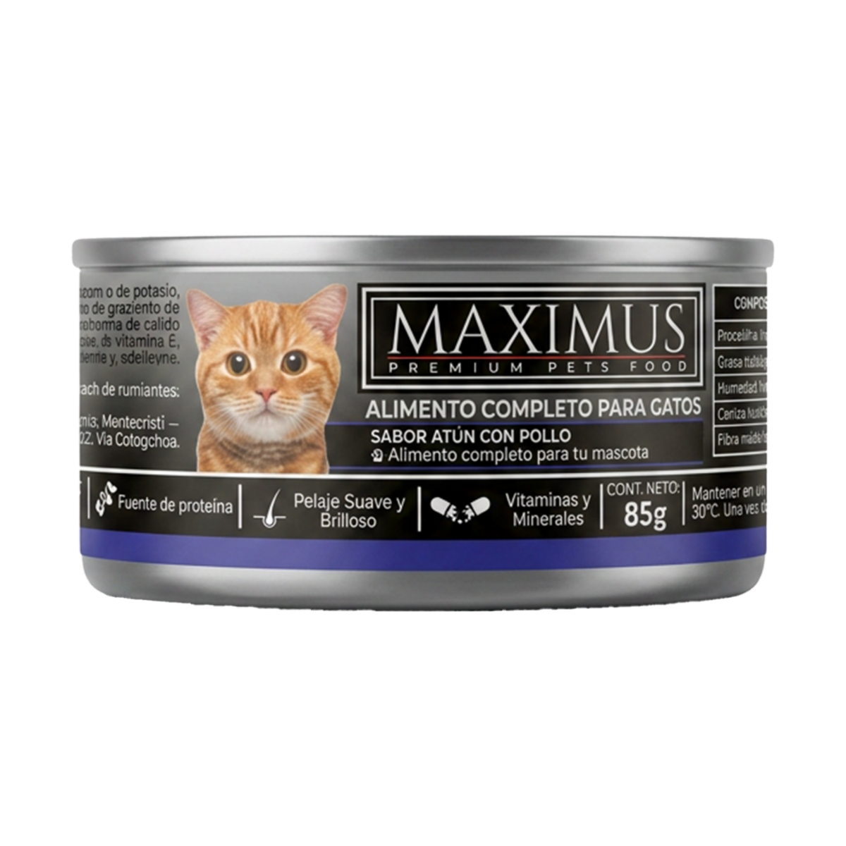 Alimento Húmedo Para Gatos Sabor Atún Con Pollo MAXIMUS 85 G
