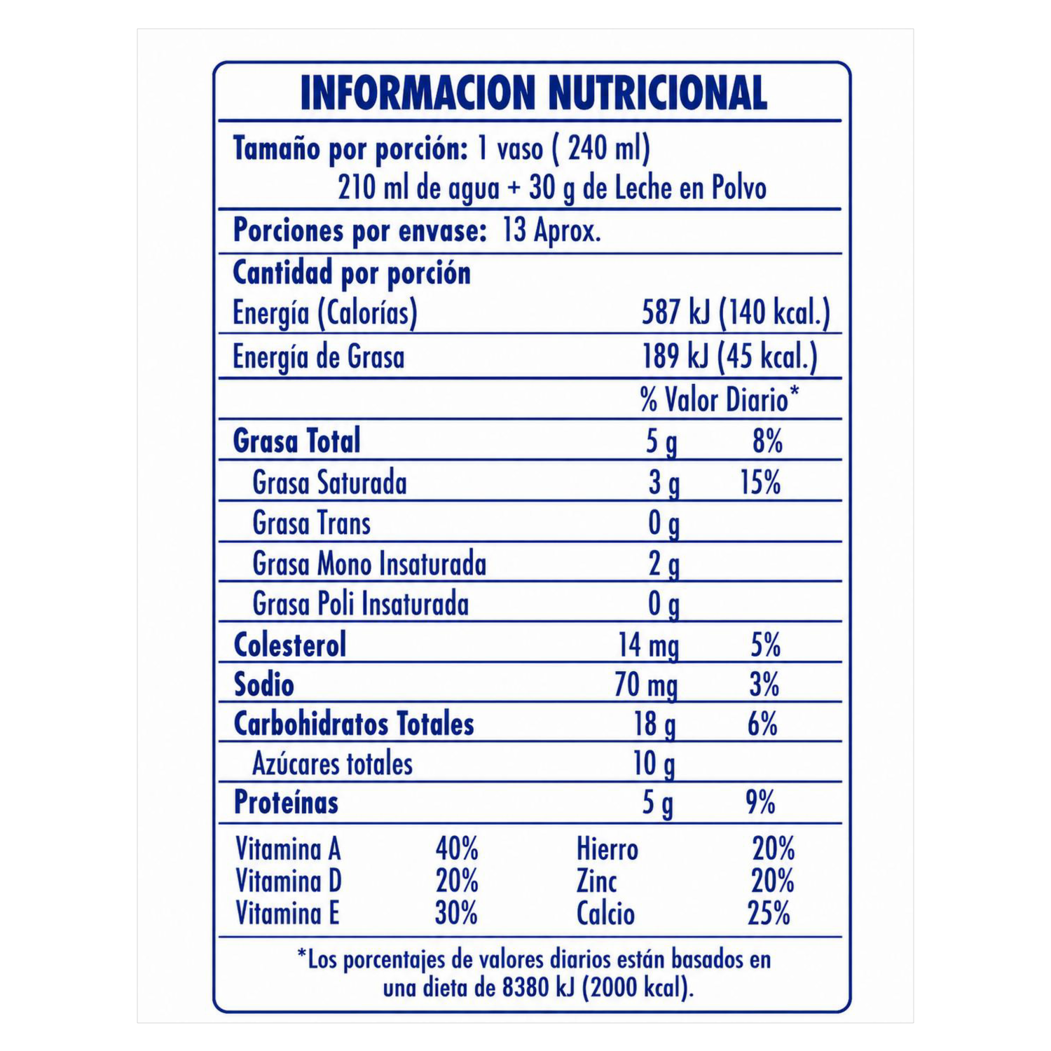 Leche En Polvo Fortificada EL ARTESANAL 400 G