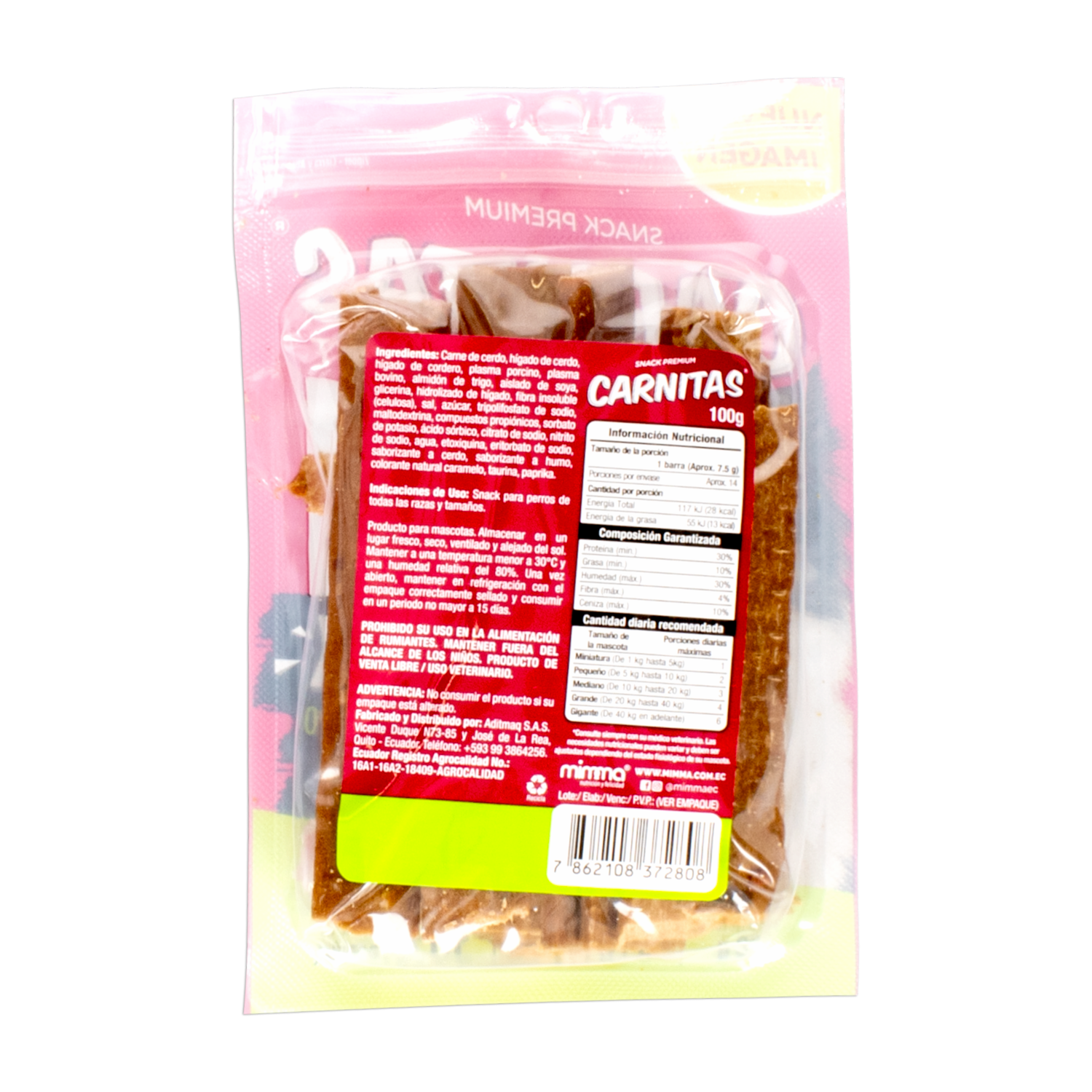 Snack Para Perros Gourmet De Cerdo Y Cordero CARNITAS 100 G