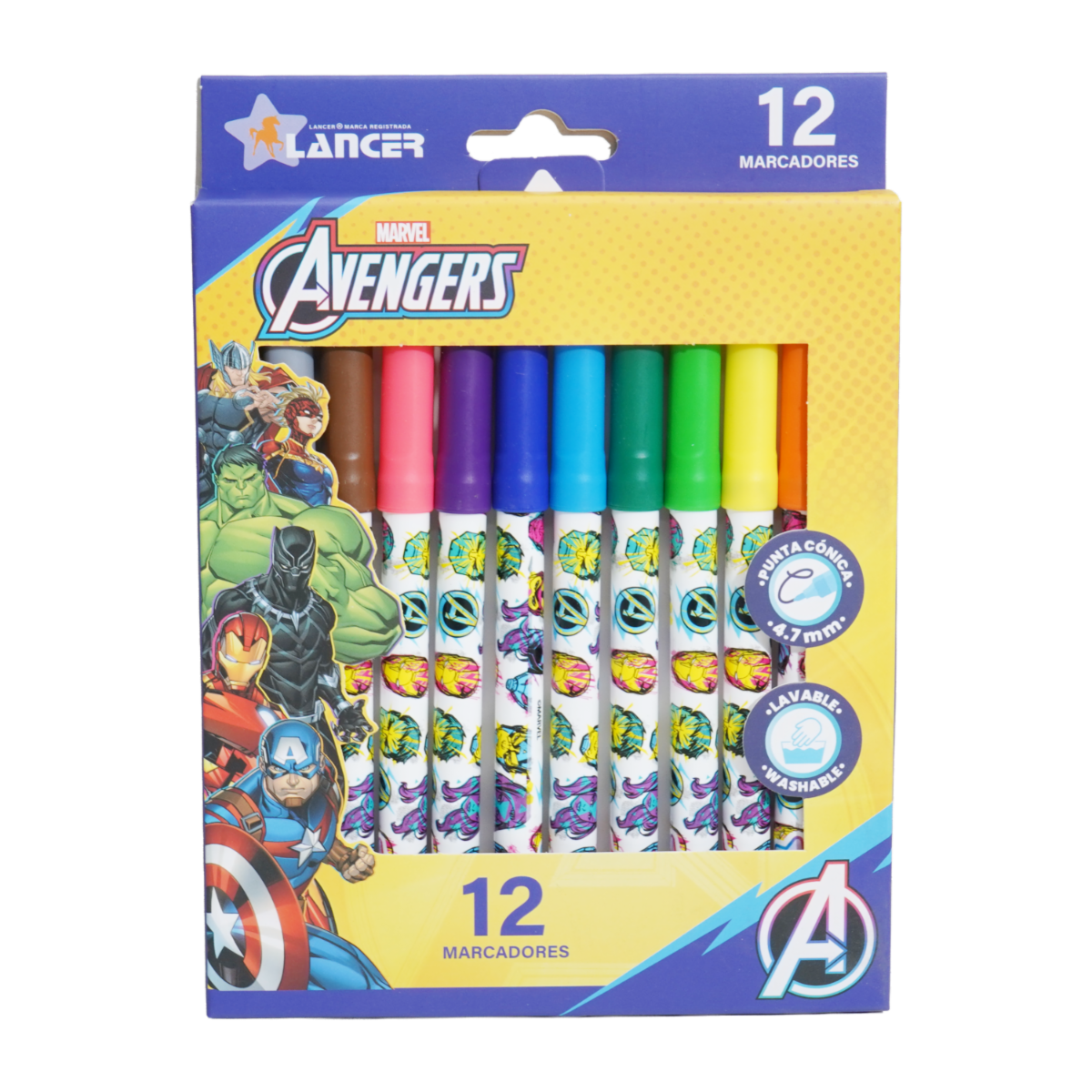 Marcadores Avengers 4.7 Mm DISNEY X 12 Unds