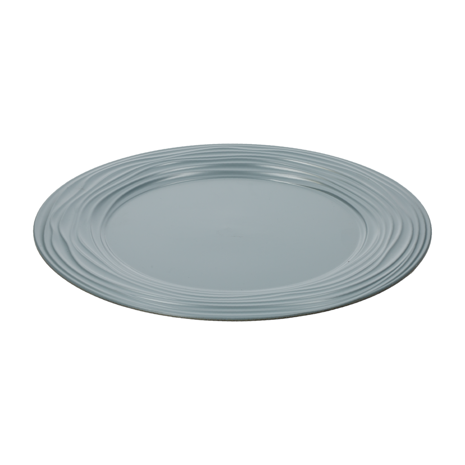 Plato Base Azul Claro Diseño Líneas Z&L 33 Cm