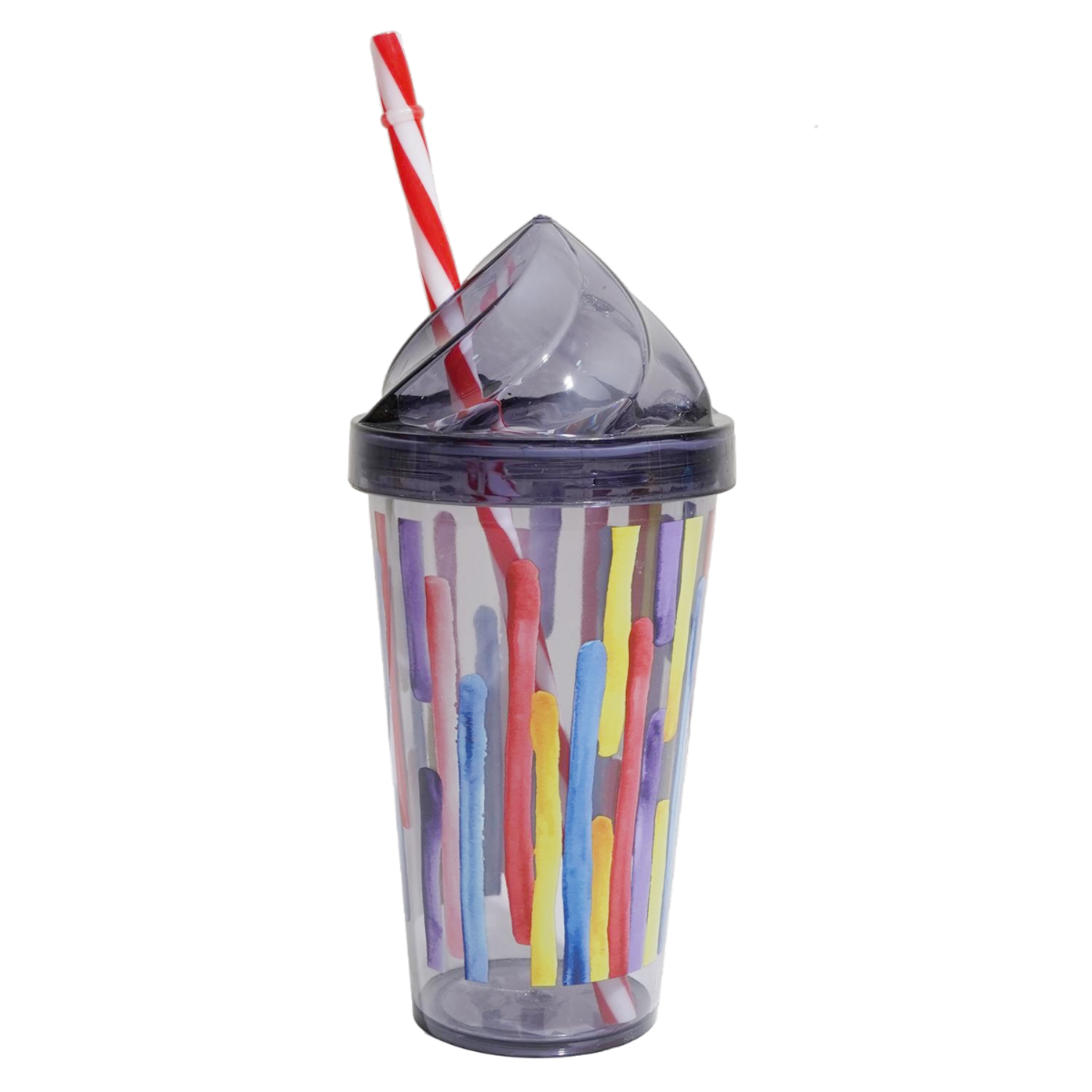 Vaso Con Sorbete Diseño Líneas HEREVIN Negro