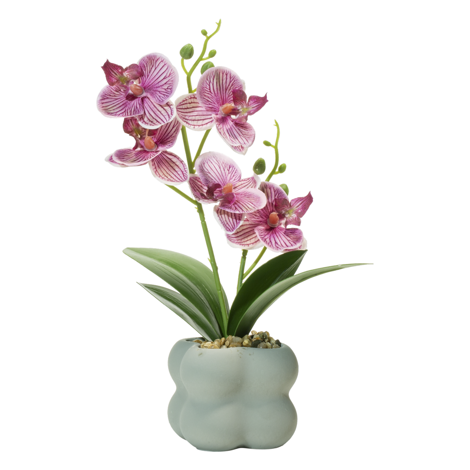 Orquídea Artificial Lila En Maceta Gris SKYLARK Unidad