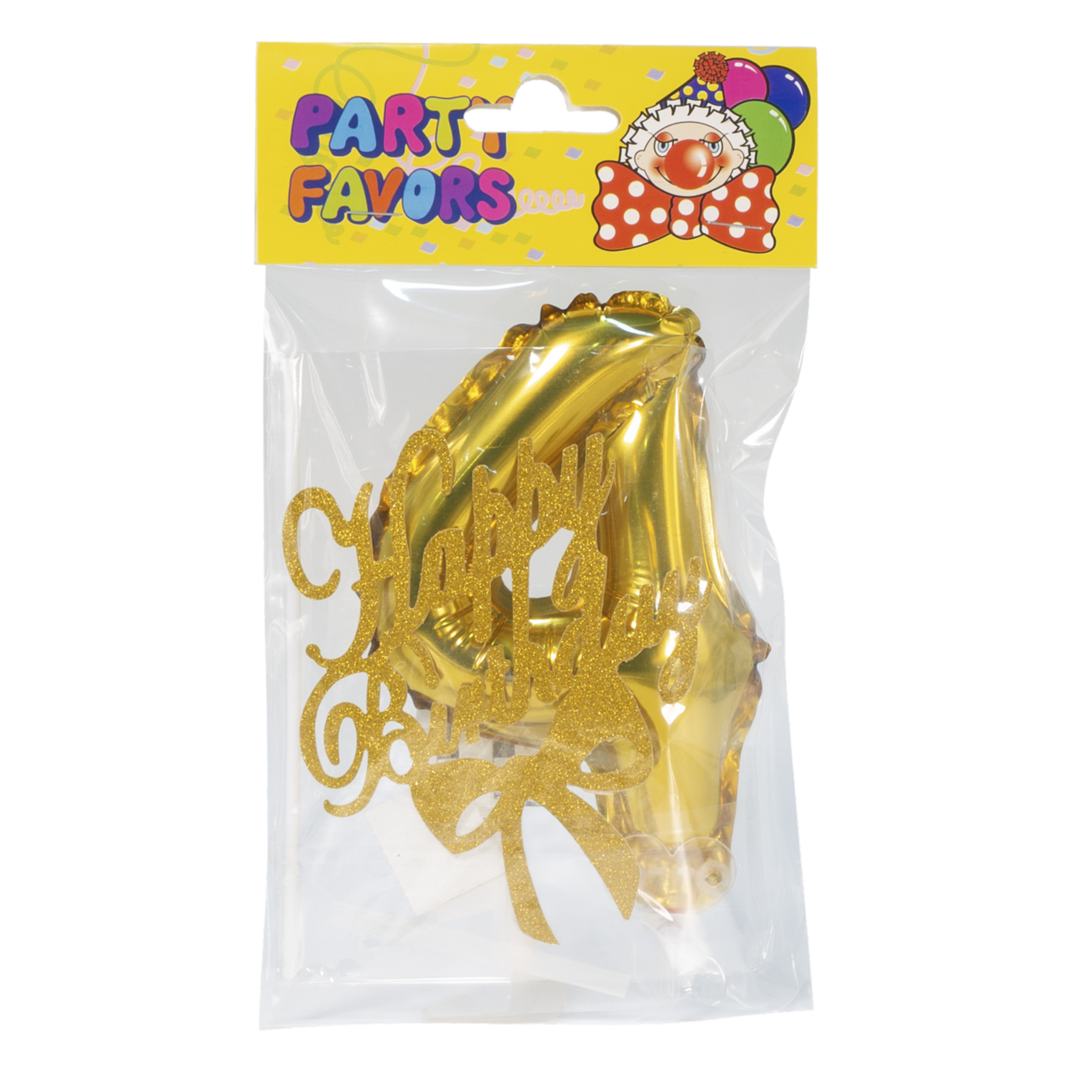 Globo Cumpleaños Diseño  Aluminio 4  Dorado IMPORTADORA CUMPLEAÑOS 2 Piezas