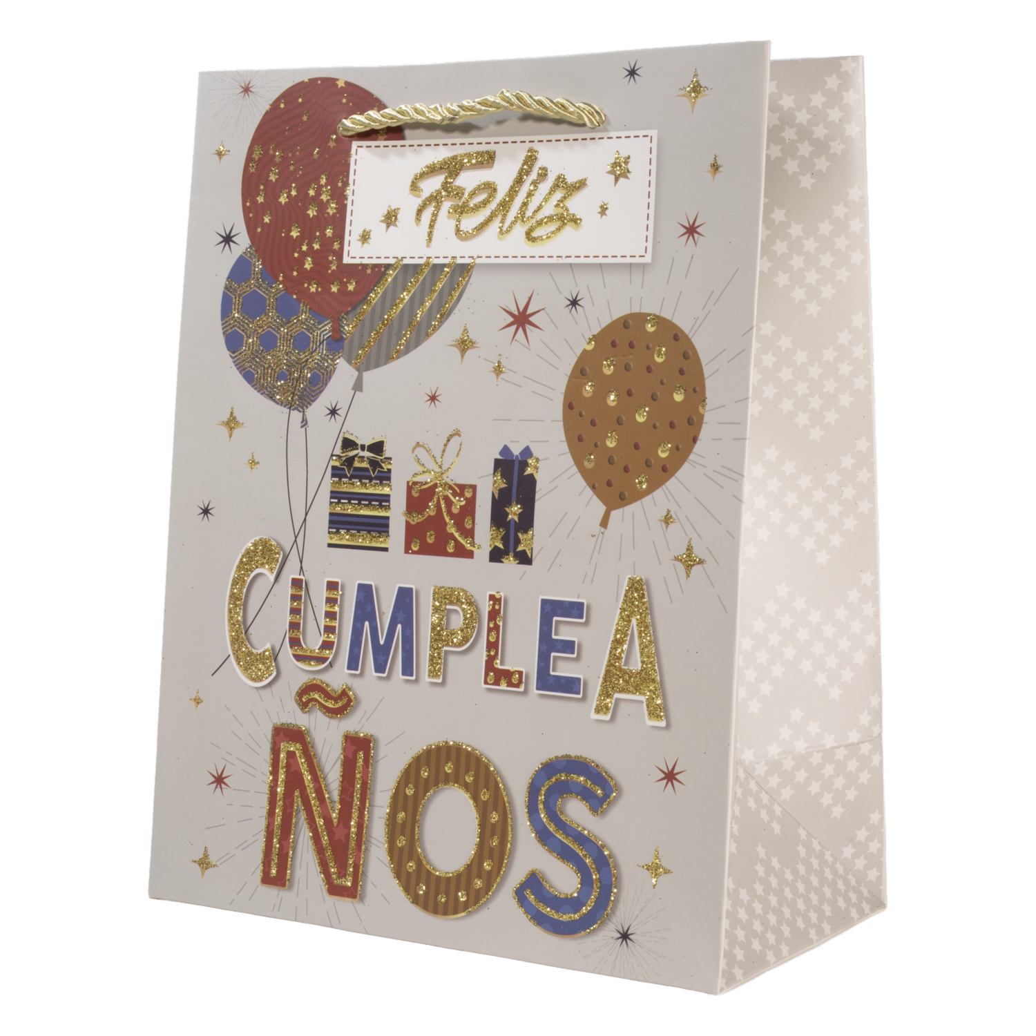Bolsa De Regalo Diseño Feliz Cumpleaños IMPORTADORA CUMPLEAÑOS 23X18X10 Cm