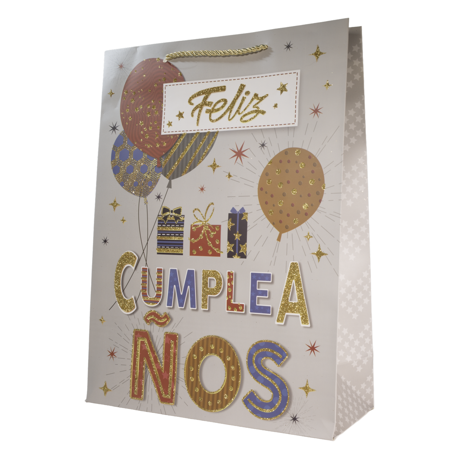 Bolsa De Regalo Diseño Feliz Cumpleaños IMPORTADORA CUMPLEAÑOS 40X30X12 Cm