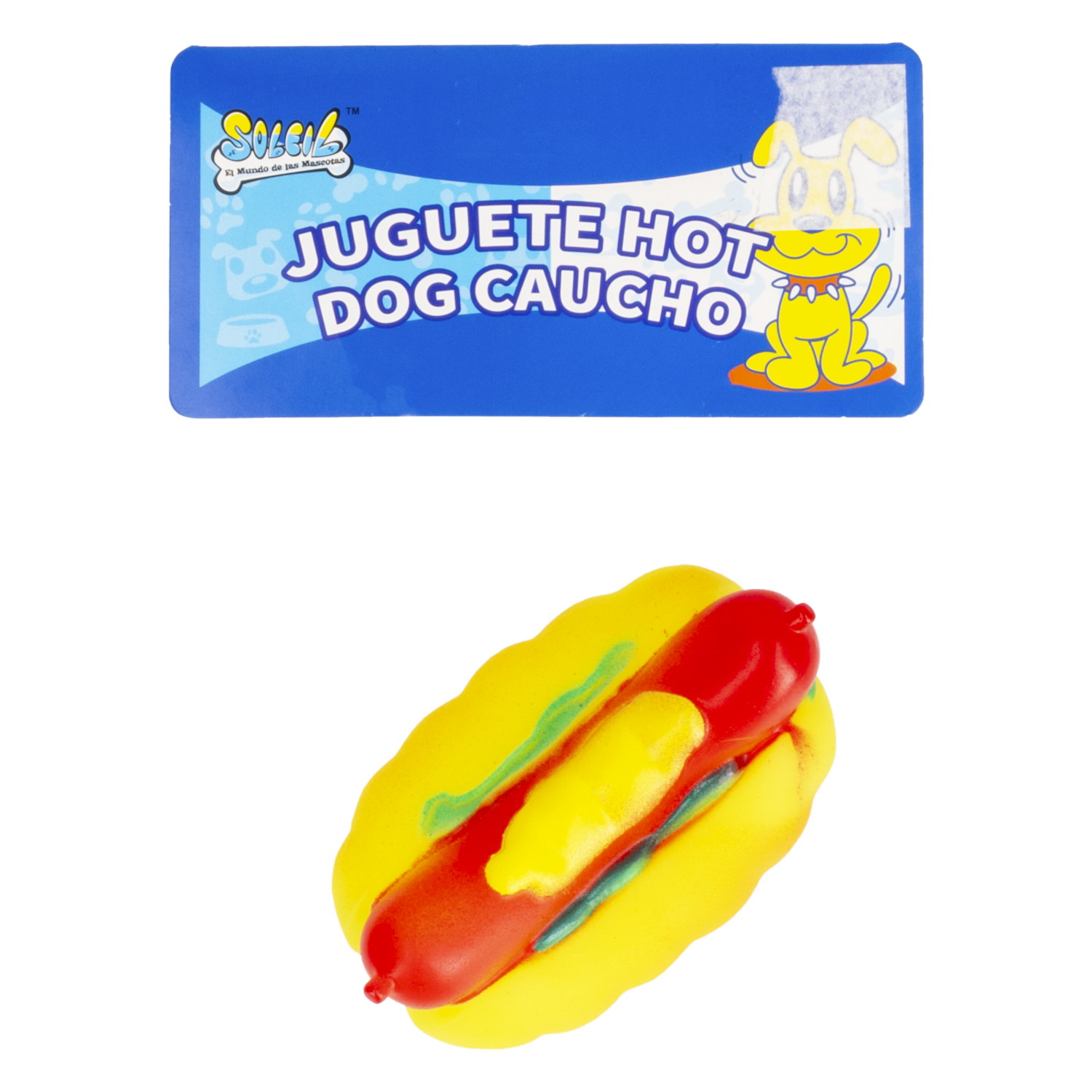 Juguete Para Mascota Diseño Hot Dog Caucho SOLEIL Mediano