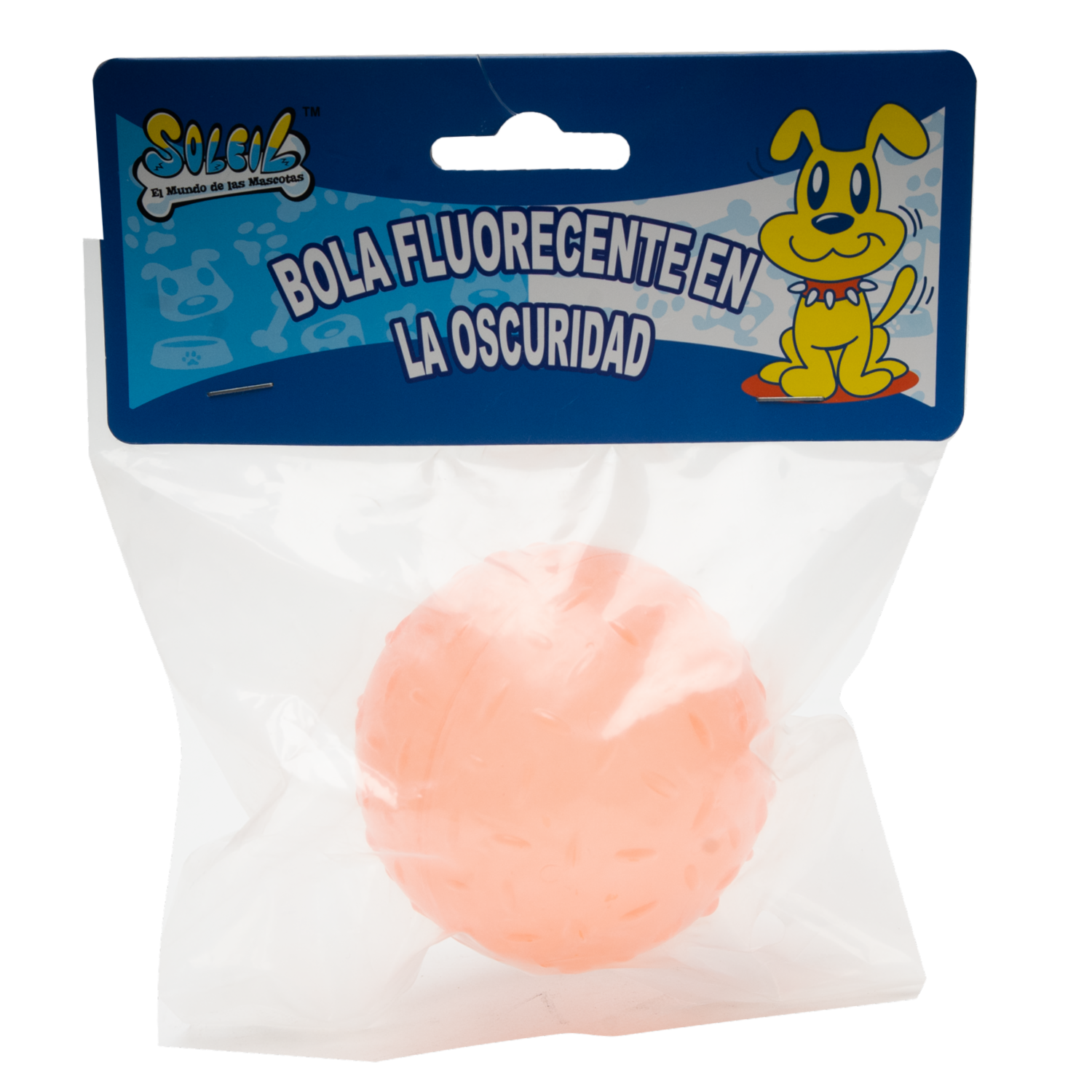Juguete Para Mascota Bola Fluorescente En La Oscuridad SOLEIL Unidad