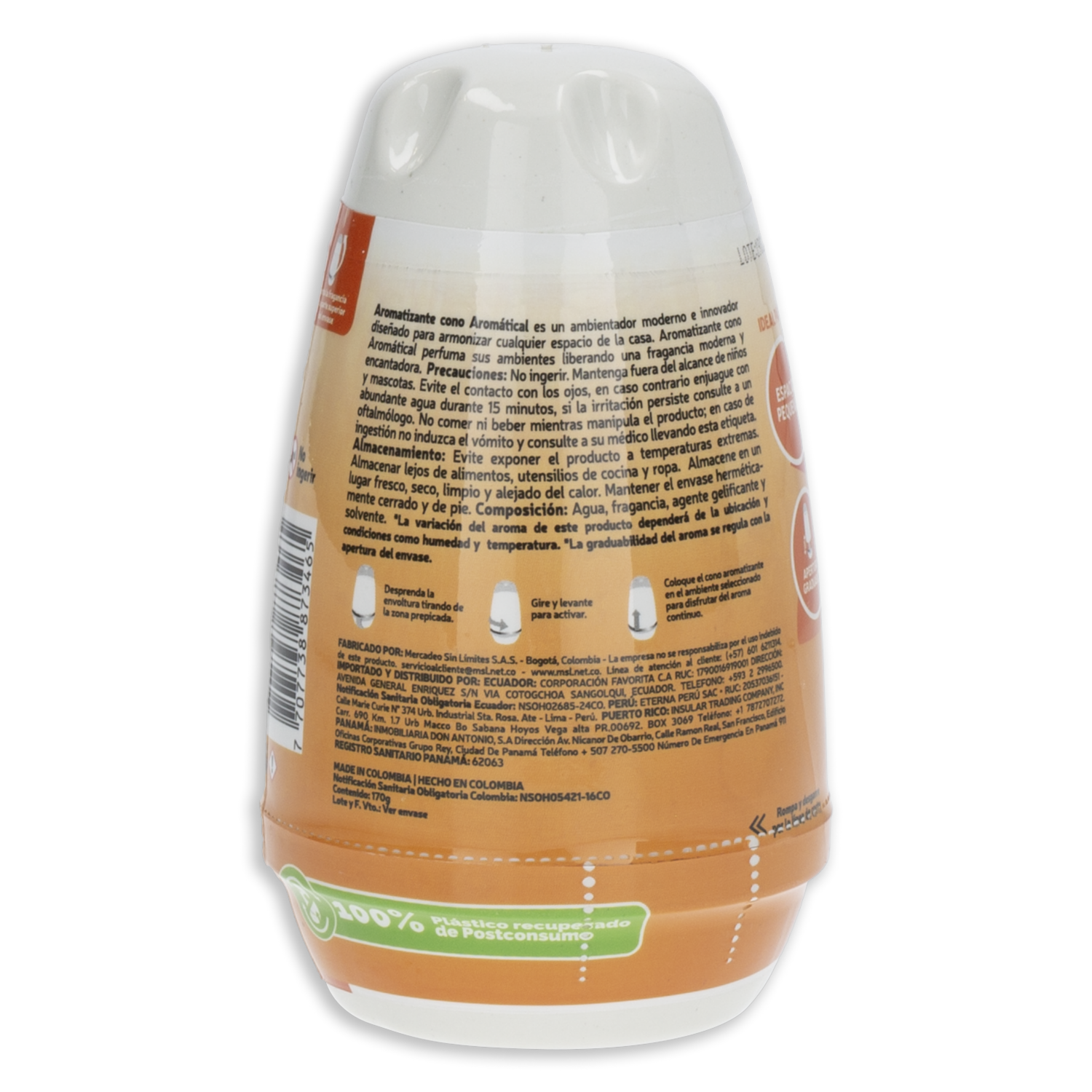 Aromatizante En Cono Fragancia Vainilla Coco AROMÁTICAL 170 G
