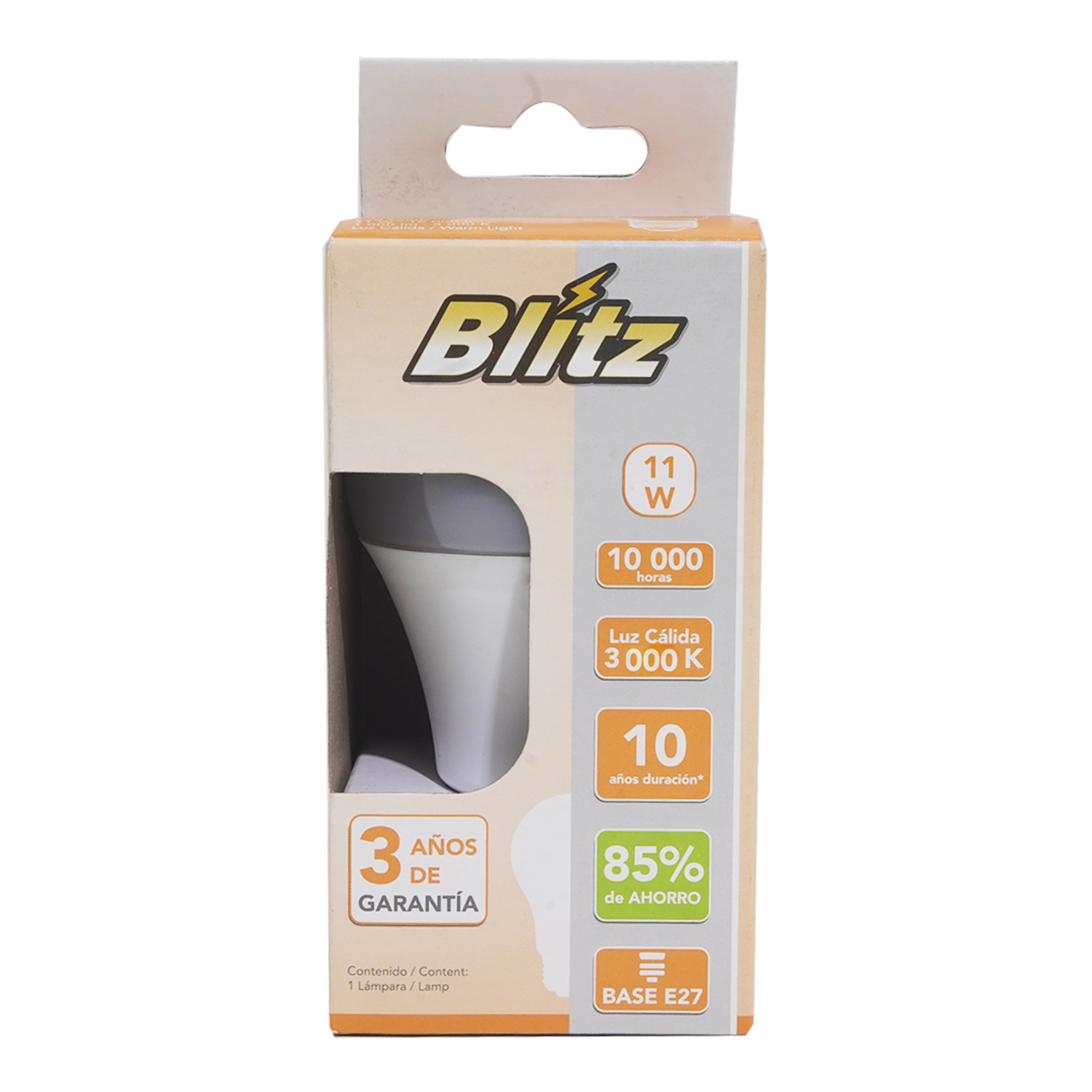 Foco Led Value Luz Cálida De 11W/830 BLÍTZ Unidad