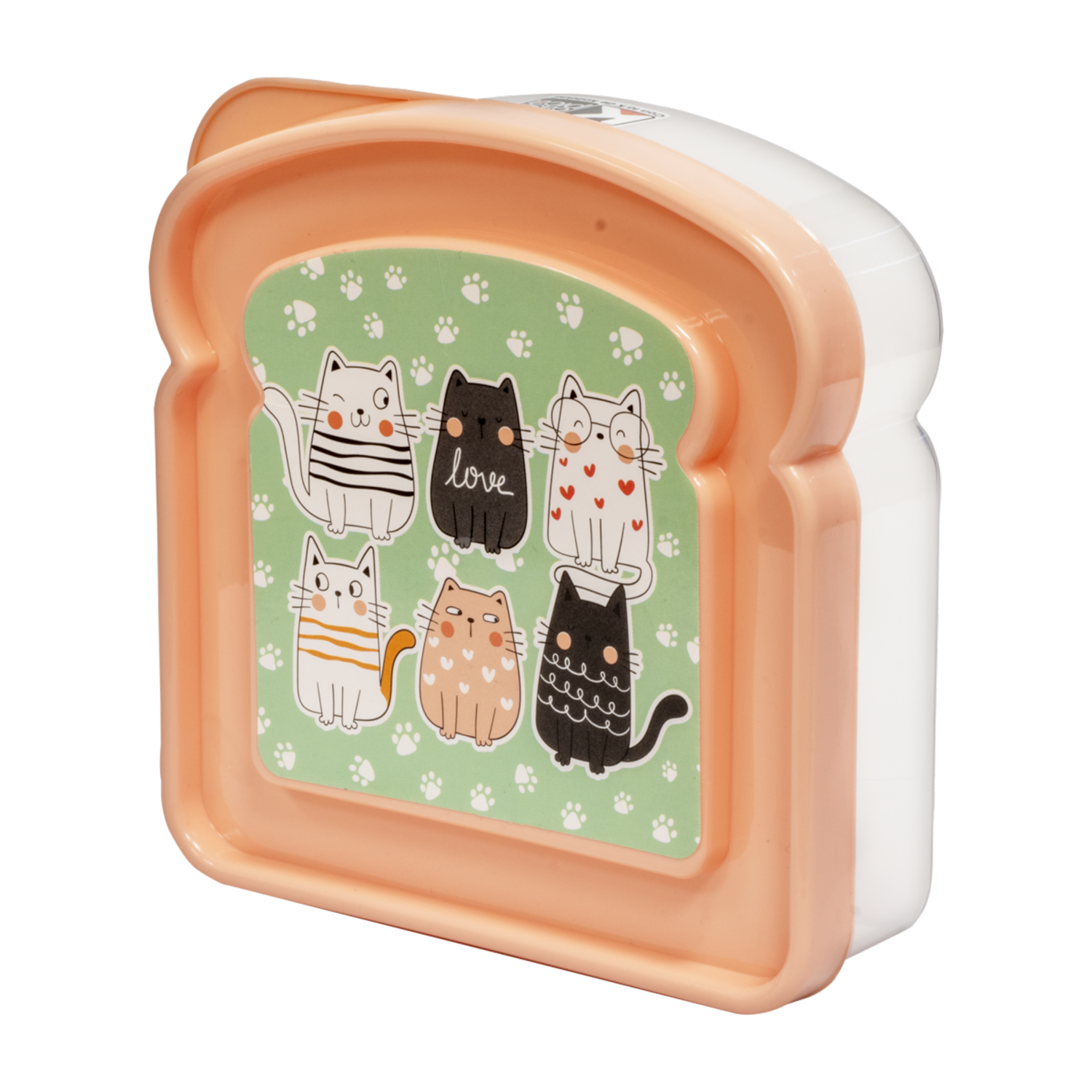 Recipiente Sanduchero Cats Rosado Coral CASA PICA 13 X 13 Cm