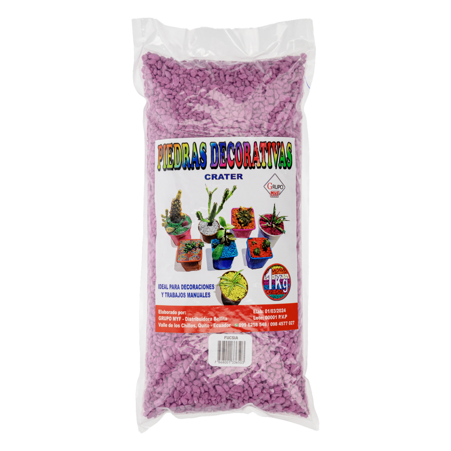 Piedra Decorativa Fucsia CRATER 1Kg
