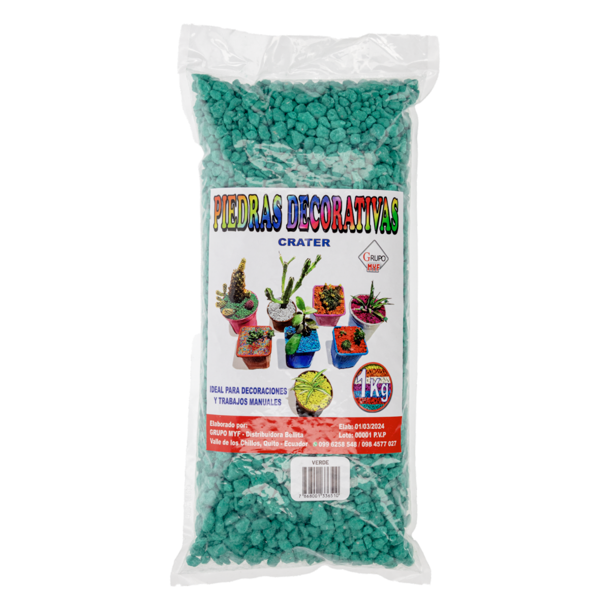 Piedra Decorativa Verde CRATER 1Kg