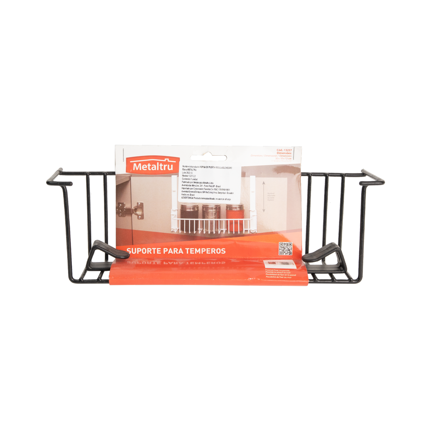 Repisa De Puerta Regulable Negro METALTRU Unidad