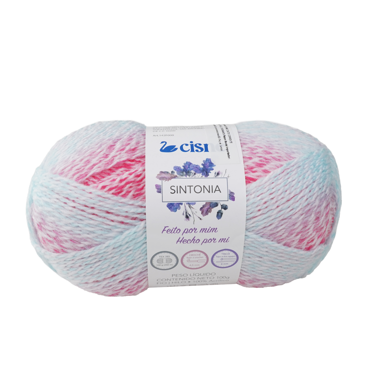 Lana Sintonía Fucsia Blanco Azul Rosado CISNE 100 G