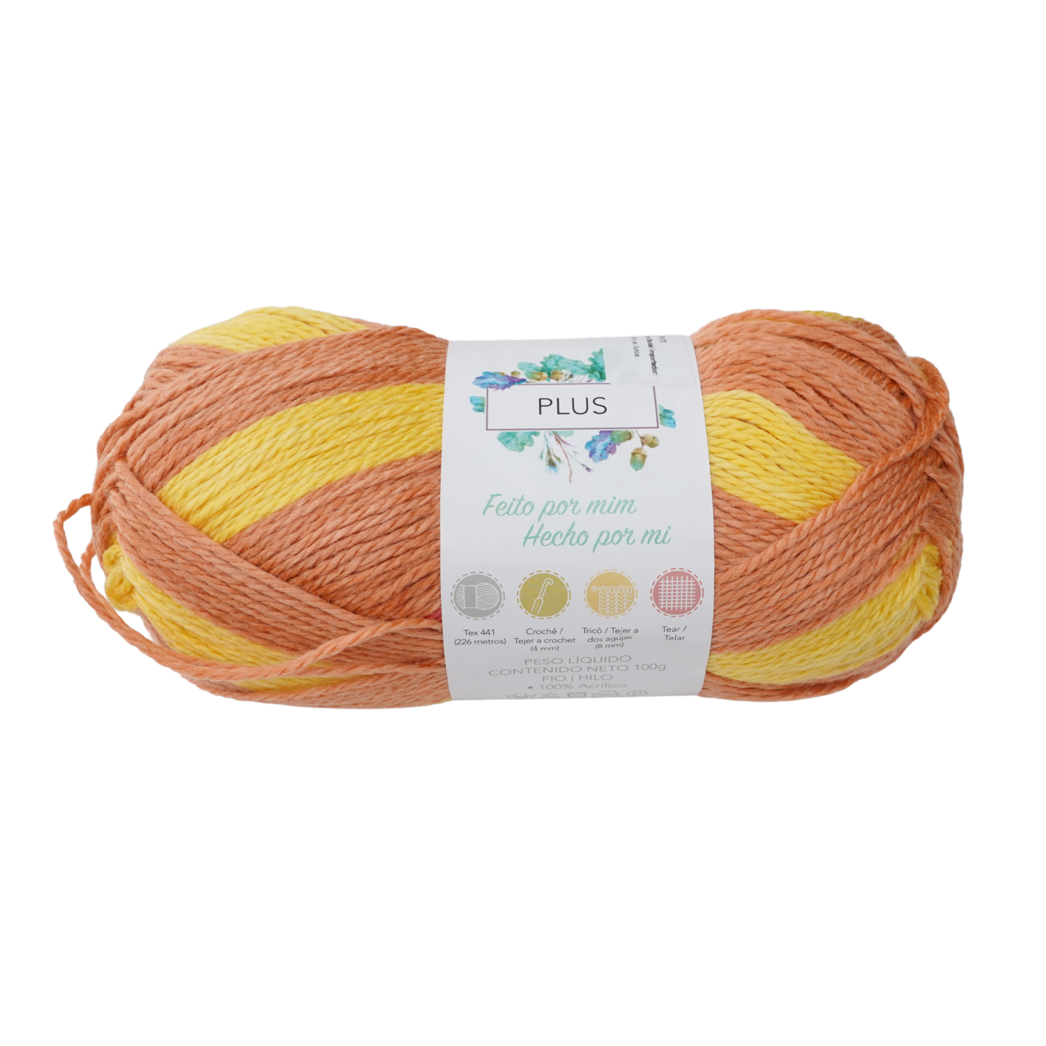 Lana Plus Amarillo Rosa Naranja CISNE 100 G