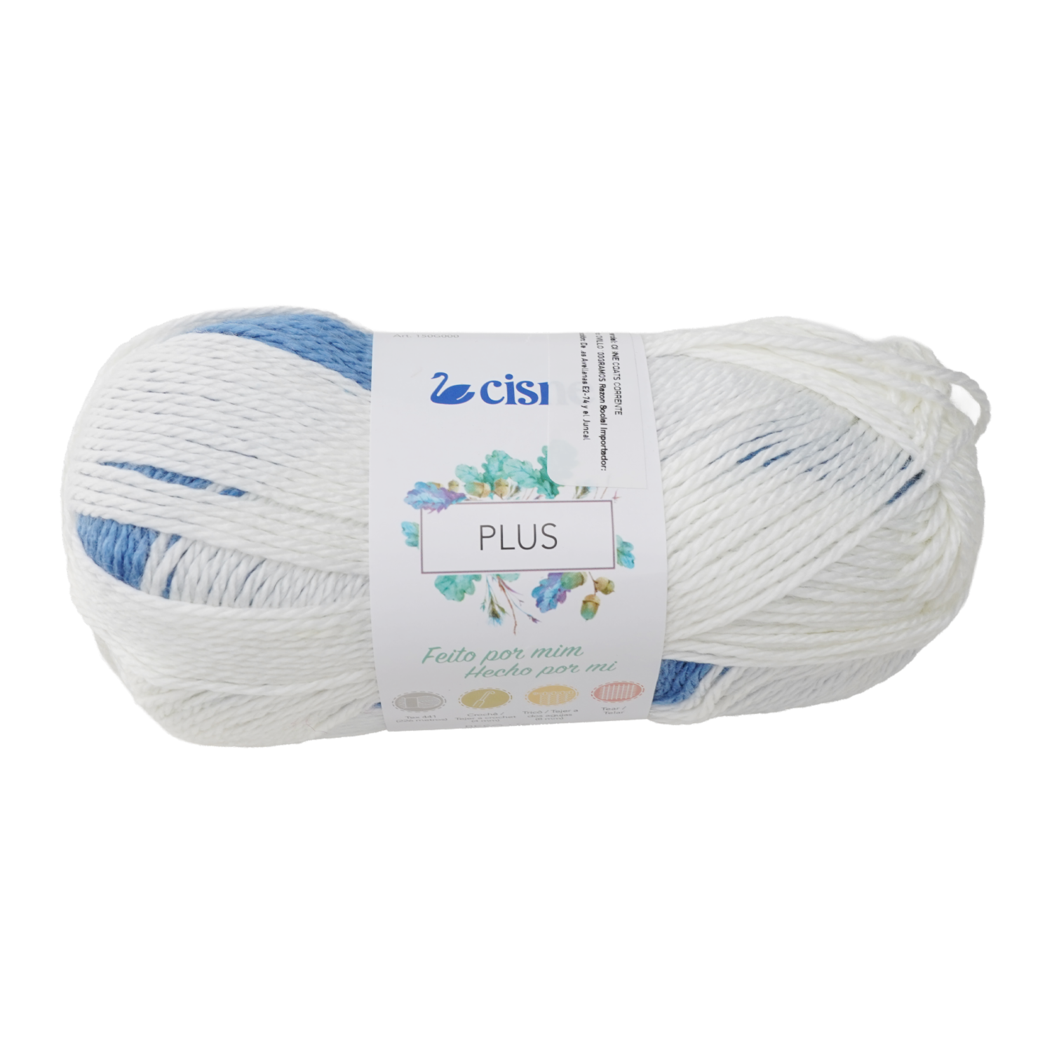 Lana Plus Azul Blanco Amarillo Celeste CISNE 100 G
