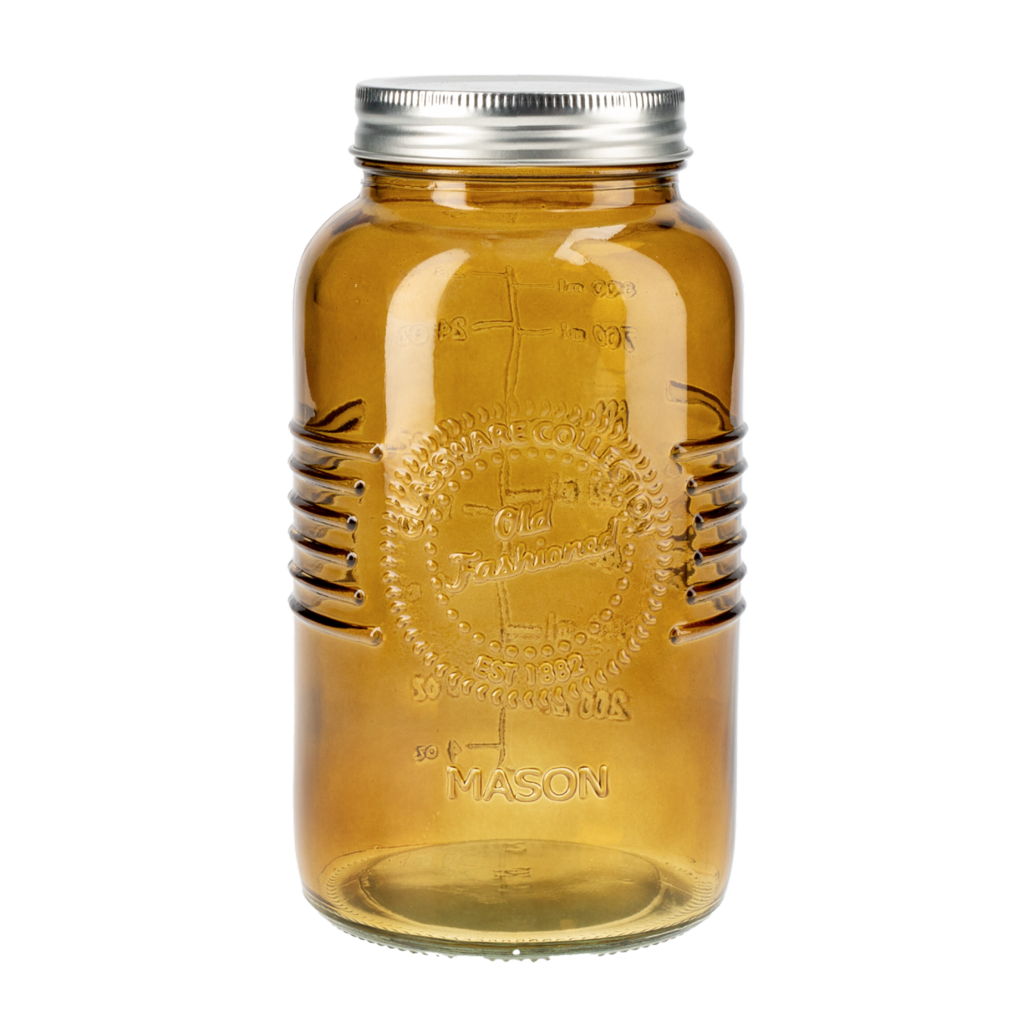 Frasco De Vidrio Con Tapa Metálica Color Ámbar OLD FASHIONED Unidad