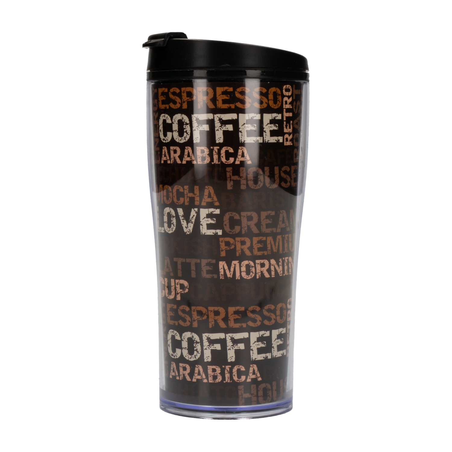 Vaso Plástico Con Tapa Deco Café HEREVIN Unidad