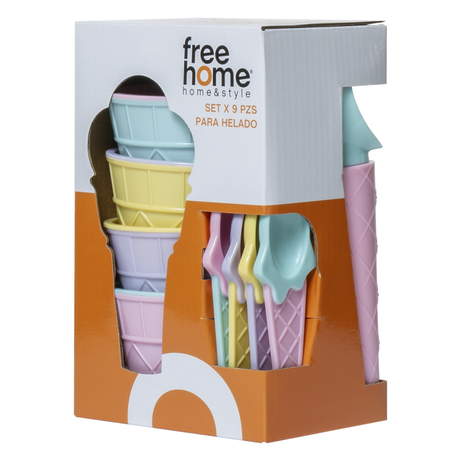 Set Para Helado Fiesta WAHFAY 9 Piezas