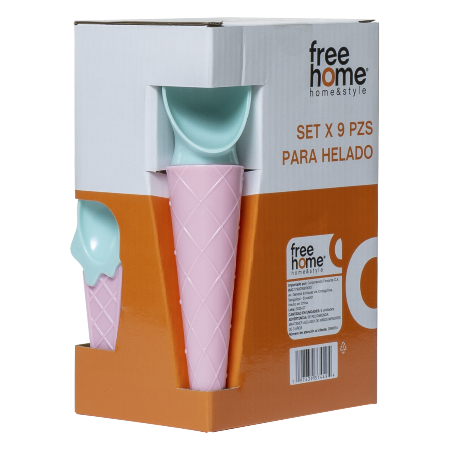 Set Para Helado Fiesta WAHFAY 9 Piezas